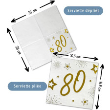 Serviette anniversaire 80 ans Serviette anniversaire 80 ans
