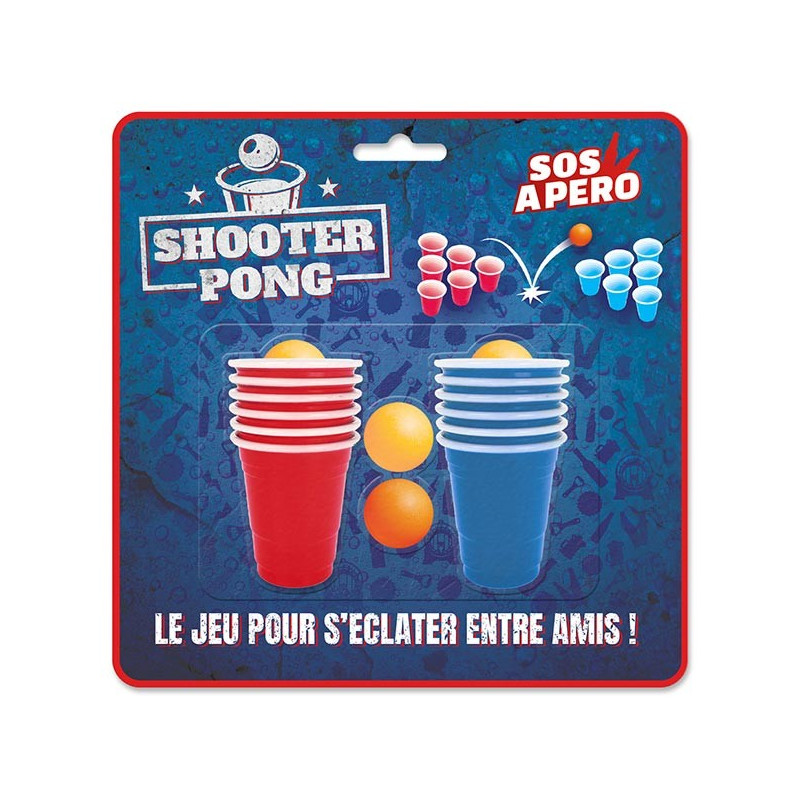 Kit Jeu Beer Pong Rouge & Bleu - Jour de Fête - Apéro - Cadeaux