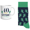 Chaussettes 40 ans avec mug cadeau anniversaire