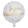 Ballon joyeux anniversaire hélium or