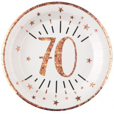 Assiette 70 ans anniversaire rose gold