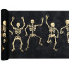 Chemin de table Halloween squelette noir et or