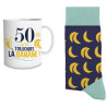 Mug 50 ans avec chaussettes cadeau anniversaire