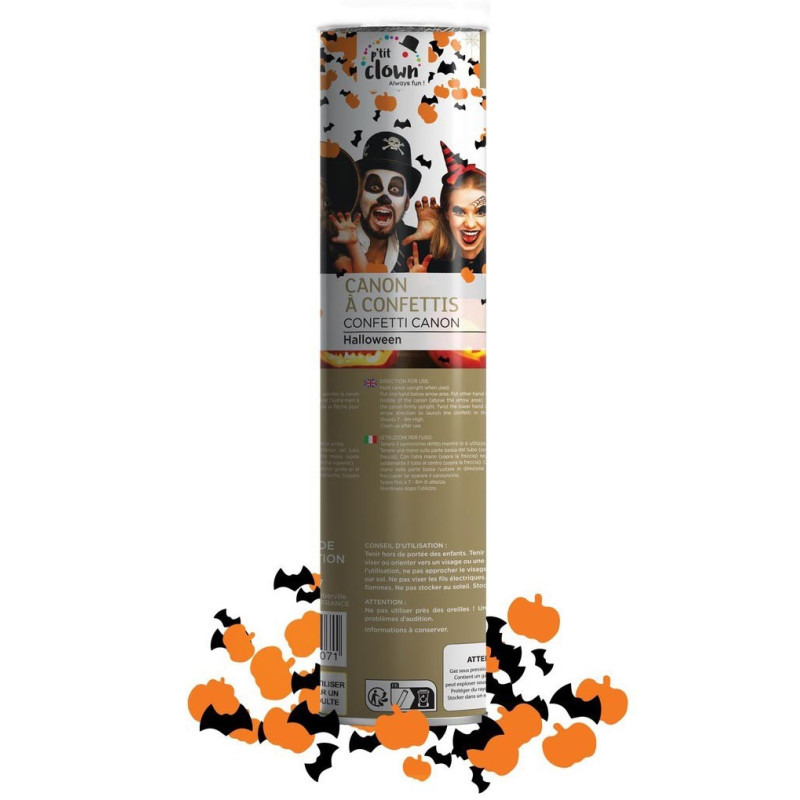 Canon confettis Halloween citrouilles et araignées