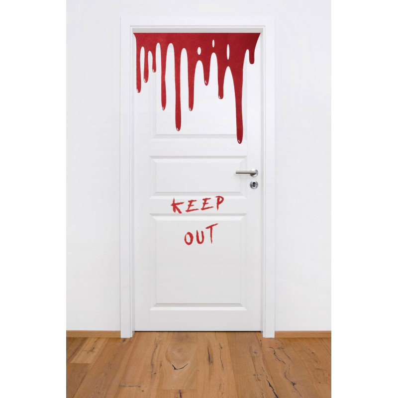 Décoration porte Halloween sanglante