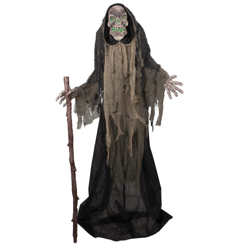 Déco Halloween automate faucheuse squelette