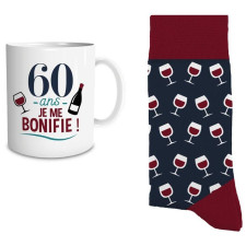 Mug 60 ans avec chaussettes cadeau anniversaire