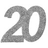 Confettis de table 20 ans couleur argent