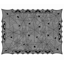 Nappe Halloween en tissu noir avec toiles d'araignées