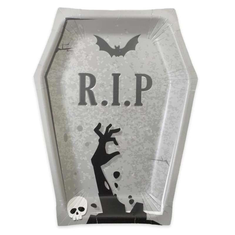 Assiette Halloween pierre tombale Assiette Halloween pierre tombale