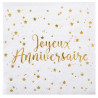 Serviettes anniversaire dorées Serviettes anniversaire dorées
