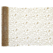 Chemin de table toile d'araignée or Halloween