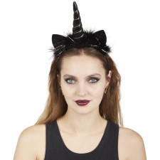 Serre-tête licorne noir Halloween