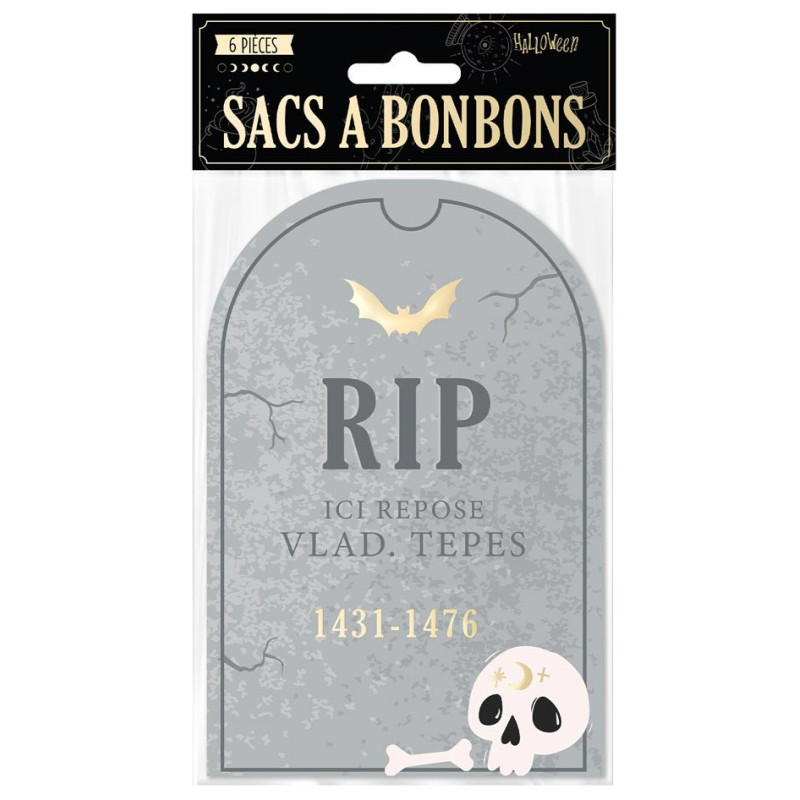 Sachet à bonbon Halloween pierre tombale Sachet à bonbon Halloween pierre tombale