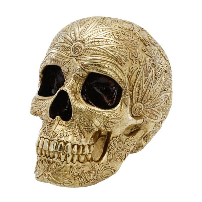 Tête de mort baroque dorée pour décoration