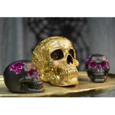 Crâne baroque couleur or pour décoration Halloween