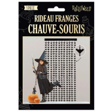 Rideau frange Halloween chauve-souris