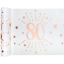 Chemin de table 80 ans anniversaire rose gold