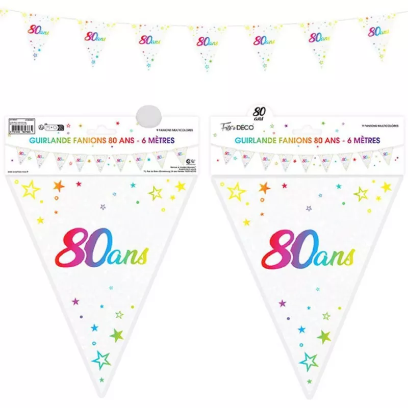 Lot De 80 Fanions Blancs 40m - Guirlande Pour Mariage, Anniversaire Et Fêtes
