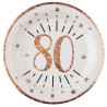 Assiette 80 ans rose gold anniversaire Assiette 80 ans rose gold anniversaire