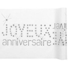 Chemin de table anniversaire noir et blanc