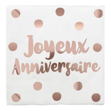 Serviette anniversaire rose gold