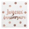 Serviette anniversaire rose gold