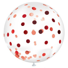 Ballon confettis géant rouge