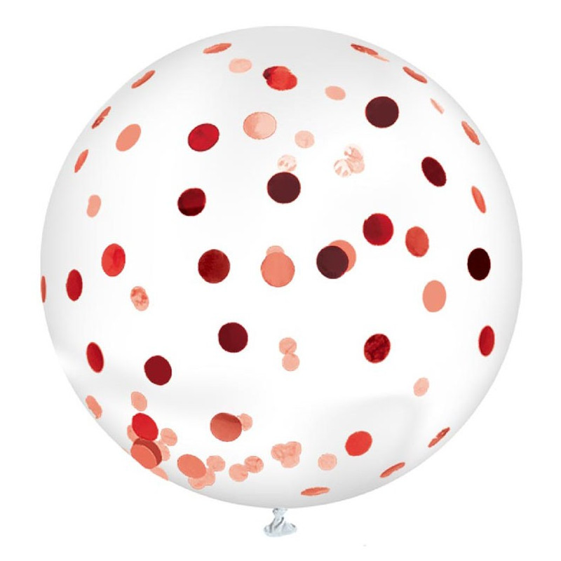 Ballon confettis géant rouge