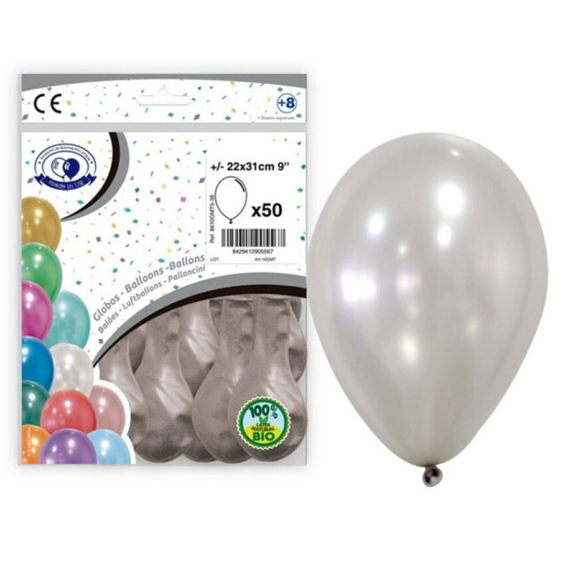 Ballons argentés paquet de 50