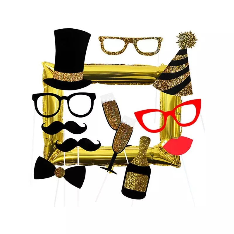 Lot De 36 Accessoires Photo Booth Pour Fête - Argenté, Pour Anniversaire, Mariage, événement - 4