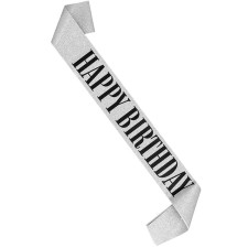 Echarpe miss happy birthday argent