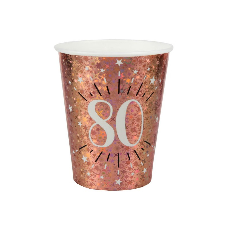 Gobelet 80 ans anniversaire rose gold