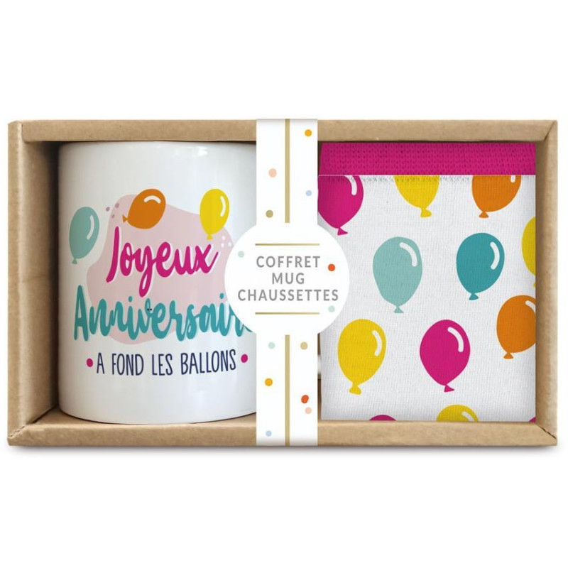 Idée cadeau anniversaire femme coffret avec chaussettes et mug Idée cadeau anniversaire femme coffret avec chaussettes et mug