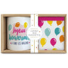 Idée cadeau anniversaire femme coffret avec chaussettes et mug
