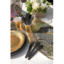 Couverts en carton noirs recyclables