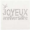 Serviettes en papier anniversaire blanches