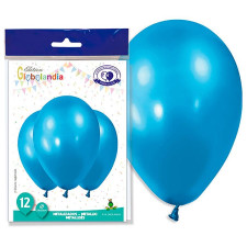 Ballon bleu océan métallisé