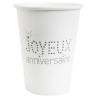 Gobelets anniversaire blancs