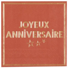 Serviette terracotta en papier anniversaire