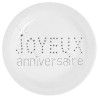 Assiettes en carton anniversaire blanches Assiettes en carton anniversaire blanches