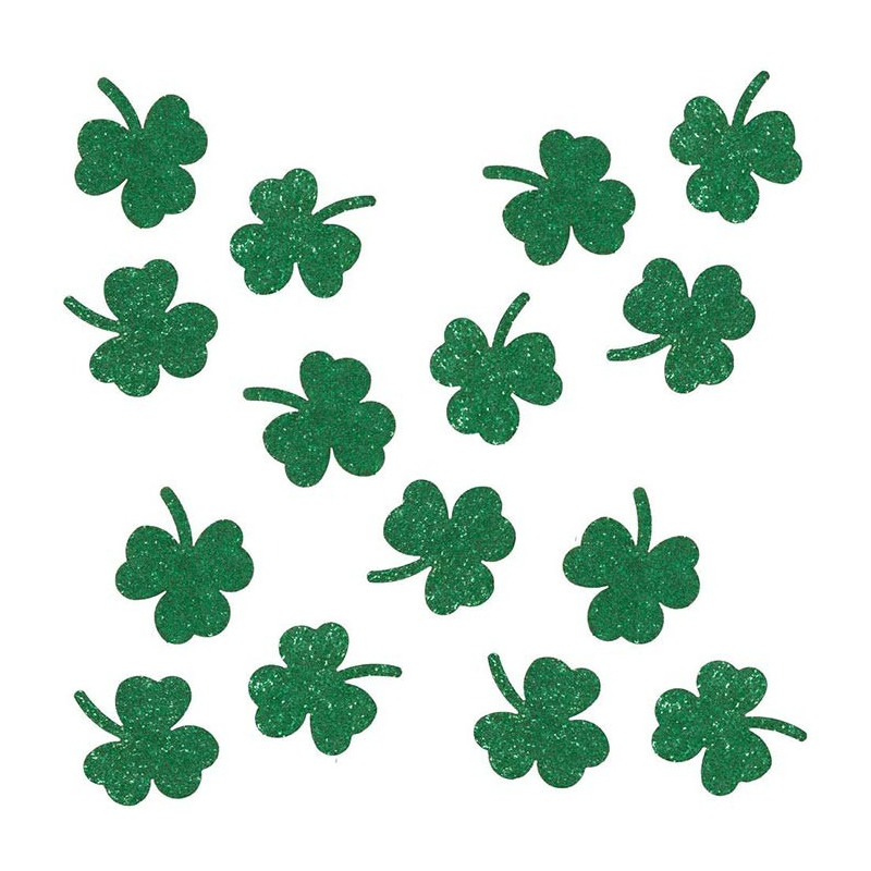 Confettis Saint-Patrick trèfles verts