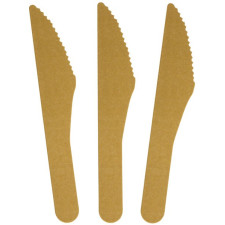 Couteau jetable couleur or en papier compressé