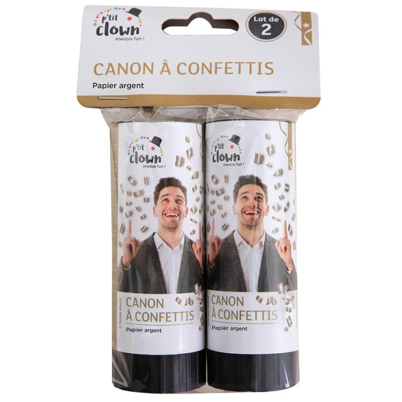 Mini canon confettis argent