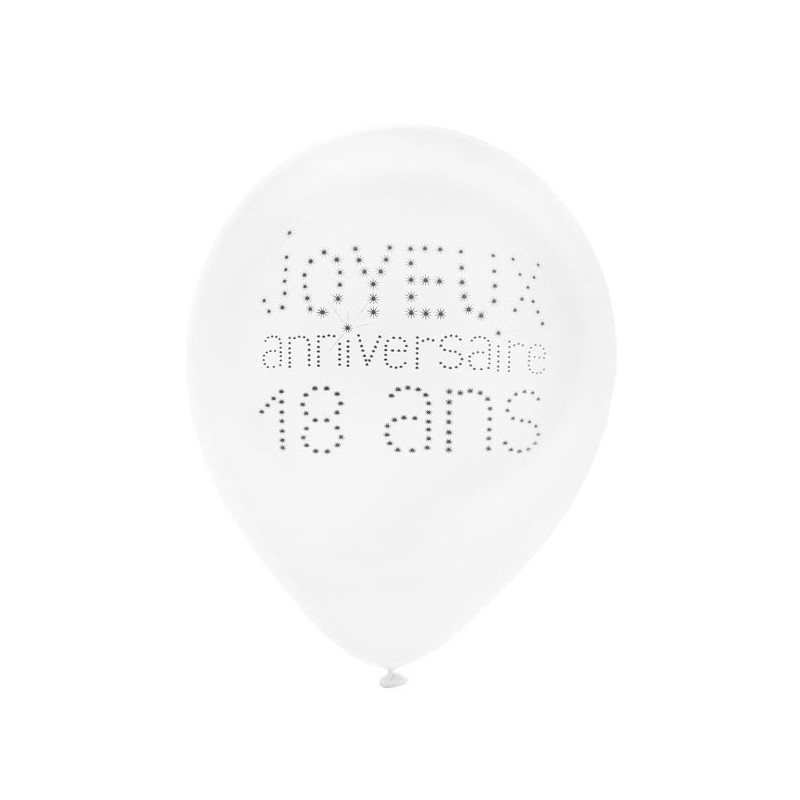 Ballons pour décoration d'anniversaire 18 ans