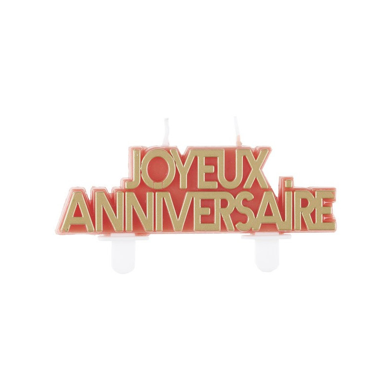 Bougie joyeux anniversaire terracotta