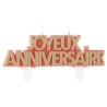 Bougie joyeux anniversaire terracotta