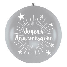 Ballon géant anniversaire argent