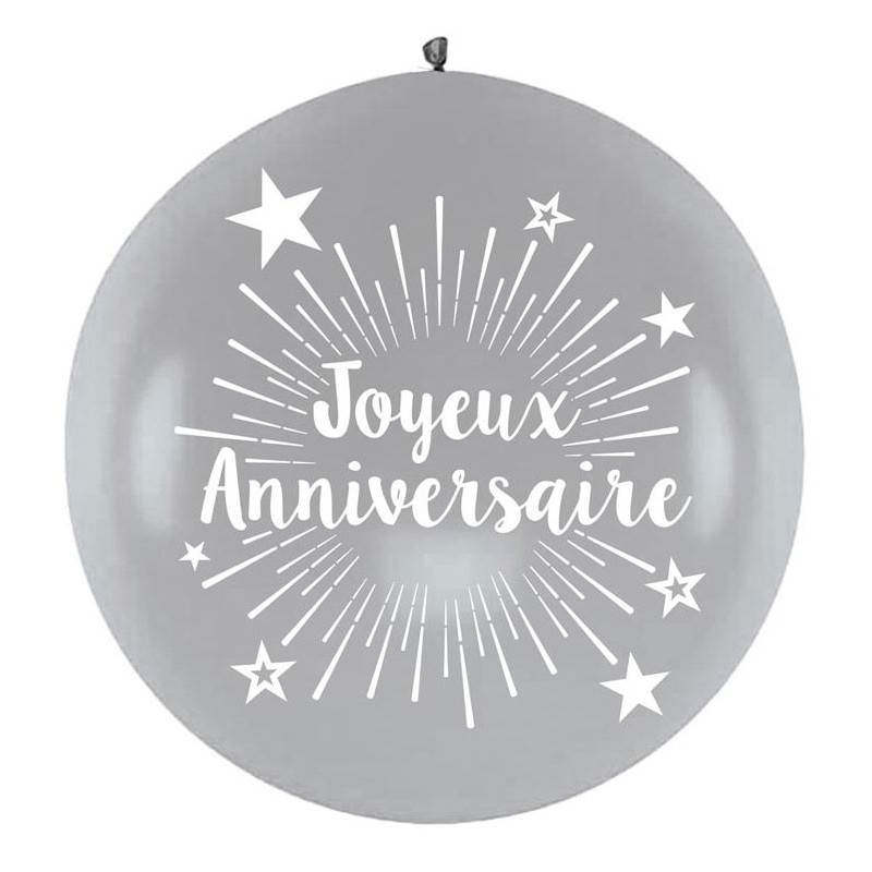 Ballon géant anniversaire argent