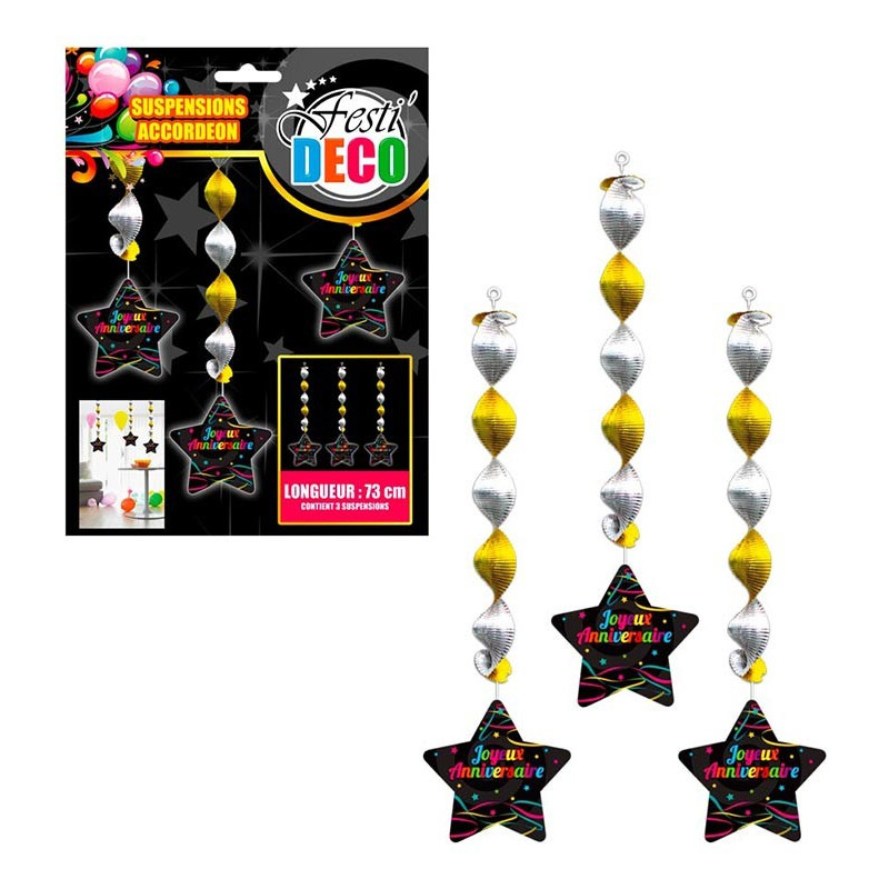 Guirlande joyeux anniversaire à suspendre multicolore